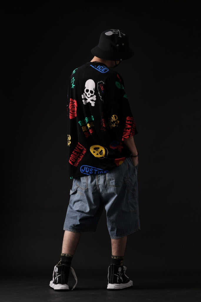 mastermind JAPAN ALL-OVER DESIGN VELOUR TEE / BOXY FIT