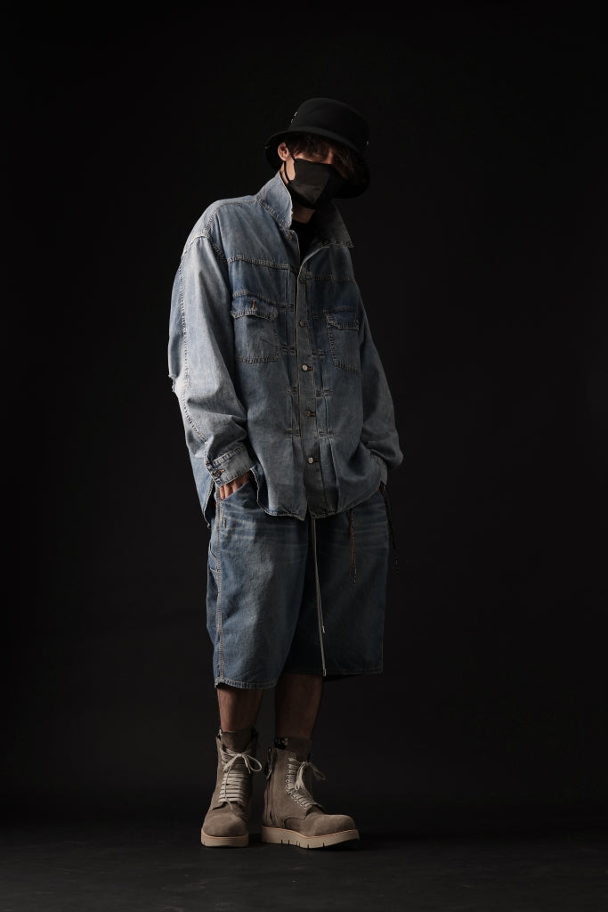 mastermind WORLD LIGHT OZ SELVEDGE DENIM SHIRT / SPECIAL WATER REPELLENT