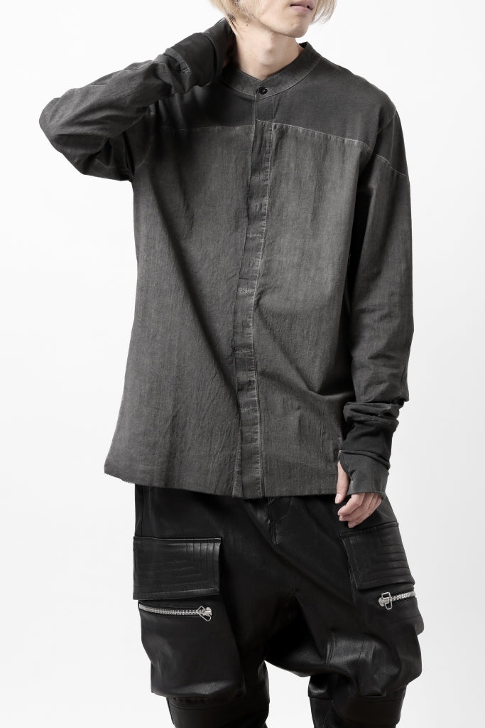 thomkrom NO COLLAR SHIRT/ JERSEY+WOVEN