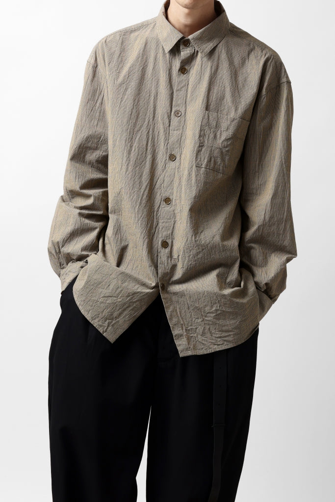 YUTA MATSUOKA exclusive plain shirt / organic cotton washer check