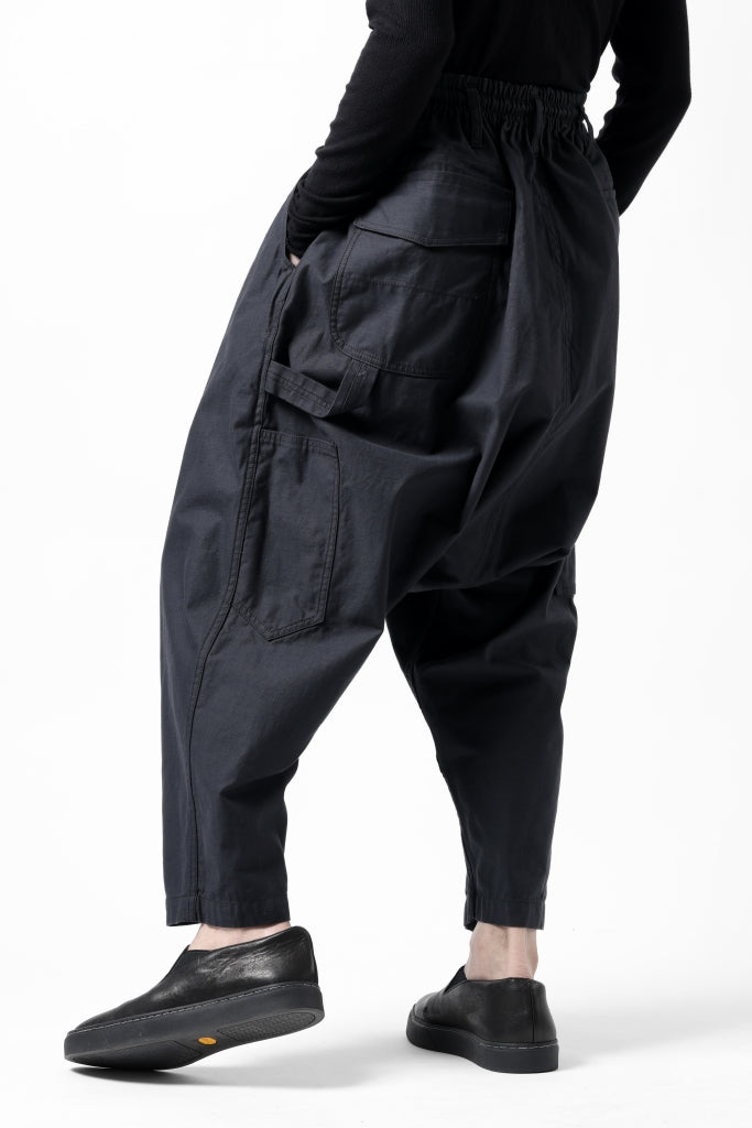 Y's SARROUEL PANTS PAINTER-DETAIL / BACK SATIN VULCANIZATION COTTON