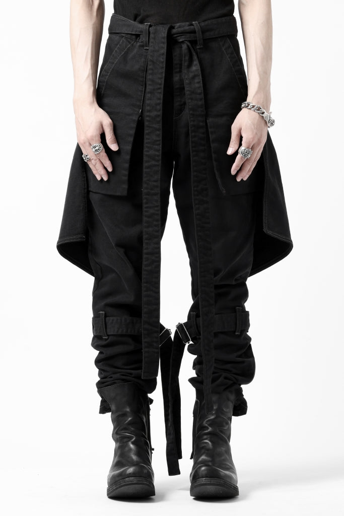 N/07 SEDITIOUS BONDAGE TROUSERS / BLEACHED BLACK DENIM 