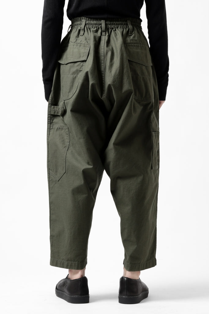 Y's SARROUEL PANTS PAINTER-DETAIL / BACK SATIN VULCANIZATION COTTON