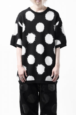 Y's.... HALF SLEEVE KNIT TOPS / DOTS JACQUARD