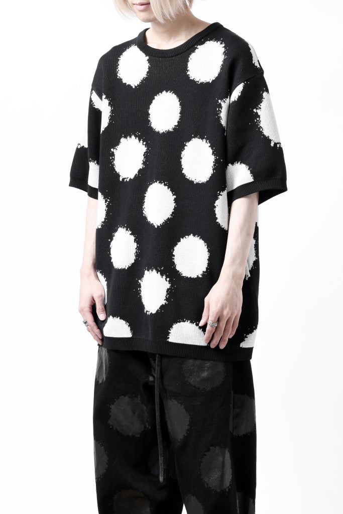 Y's.... HALF SLEEVE KNIT TOPS / DOTS JACQUARD