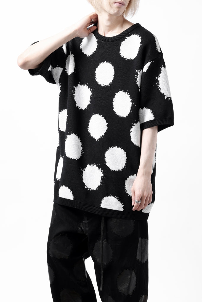 Y's.... HALF SLEEVE KNIT TOPS / DOTS JACQUARD