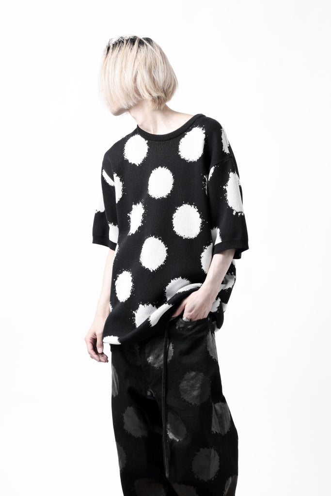 Y's.... HALF SLEEVE KNIT TOPS / DOTS JACQUARD