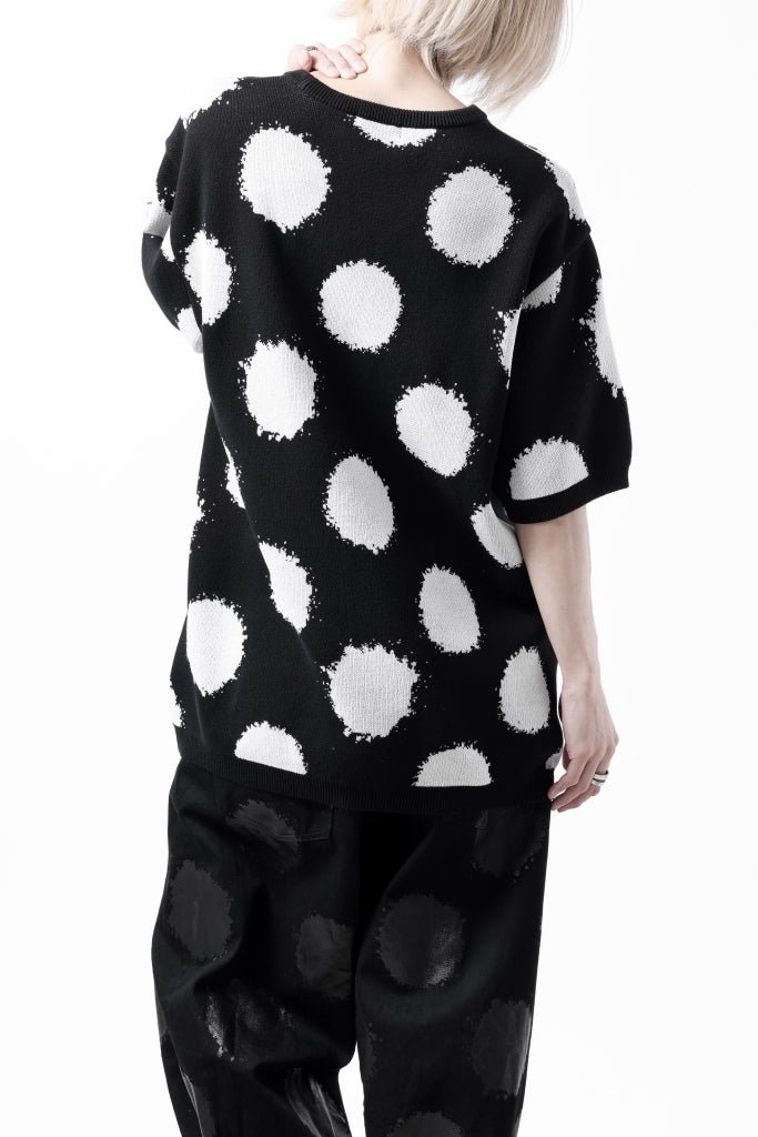 Y's.... HALF SLEEVE KNIT TOPS / DOTS JACQUARD