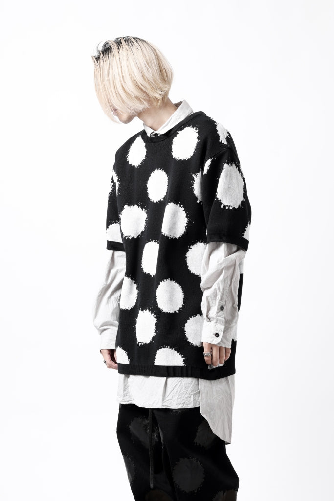 Y's.... HALF SLEEVE KNIT TOPS / DOTS JACQUARD