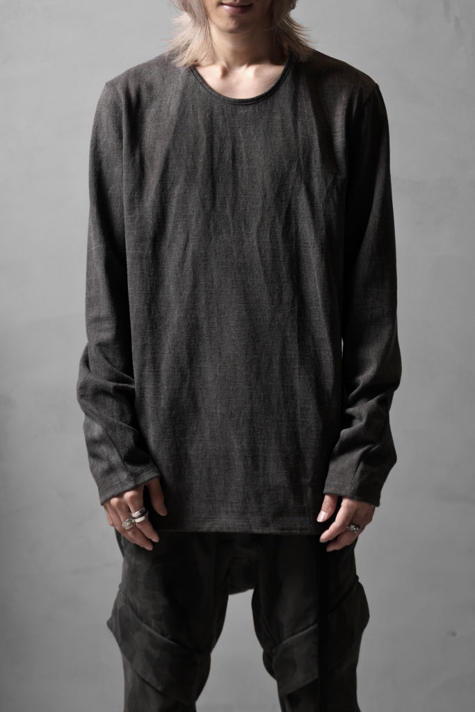 black crow x LOOM exclusive long sleeve tops / sumi dyed cotton jersey