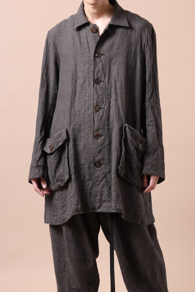 YUTA MATSUOKA work shirt jacket / brushed linen canvas