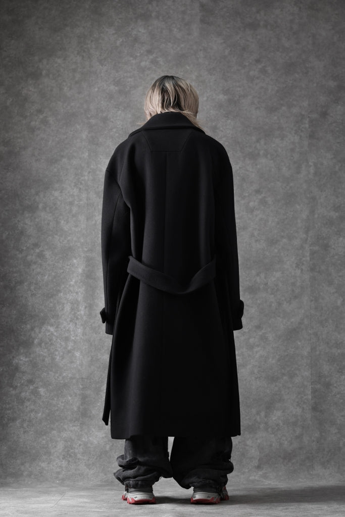 [ Coat ] Juun.J Over Fit Knit Paneled Long Single Coat Price / ￥265,100 - (in tax) Foreign Price / ≒ $1,808.00 or €1.717,95 Size / 46 (*Wearing ; 46) Color / Black Material / Wool, Cashmere  --