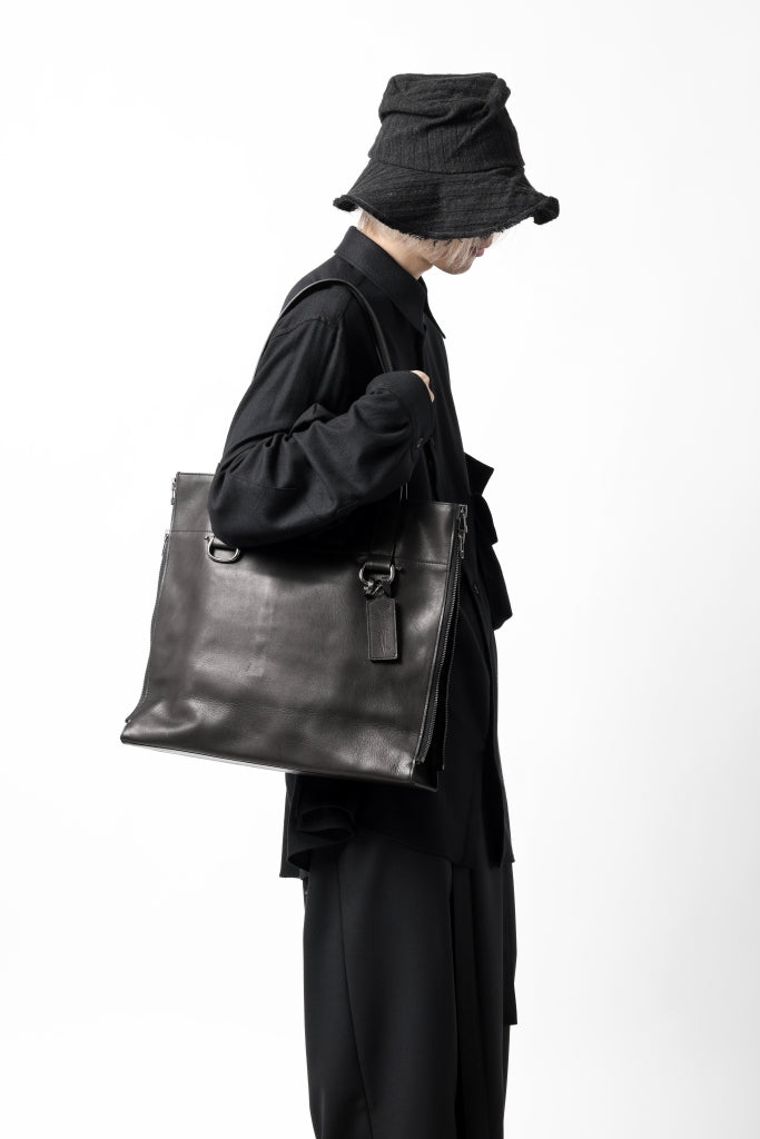 discord Yohji Yamamoto Side Zip Tote Bag L / Soft Shrink Cow Leather