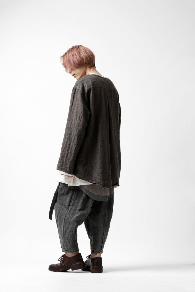 YUTA MATSUOKA exclusive round neck shirt / brushed linen canvas