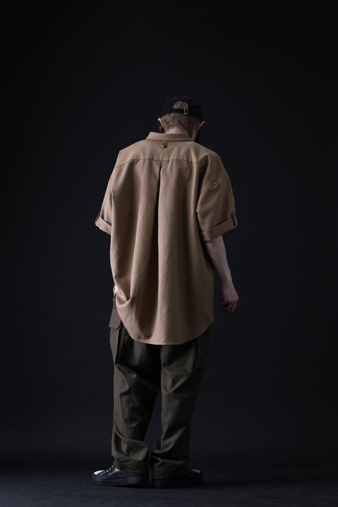 KLASICA SH-034 LOOSE FIT ROLL UP HALF SLEEVE SHIRT / C/L HIGH RISE TWILL