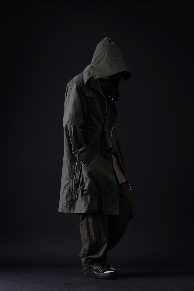 A.F ARTEFACT HOODIE LONG ZIP COAT with DETACHABLE POCKET POUCH