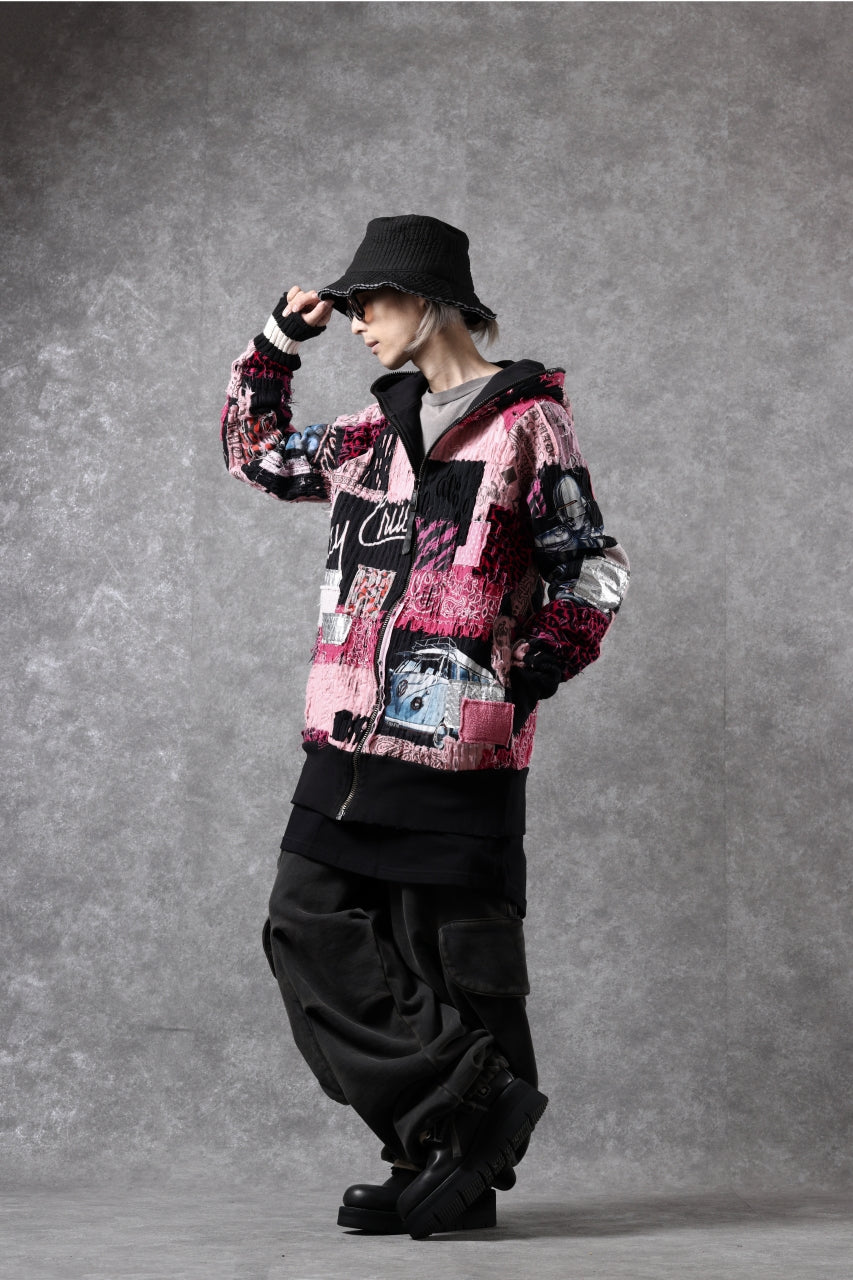 [ Jacket ] MASSIMO SABBADIN exclusive BORO SHOODIE JACKET Price / ￥198,000 - (in tax) Foreign Price / ≒ $1,334.00 or €1.248,95 Size / L (*Wearing ; L) Color / Pink Material / Cotton