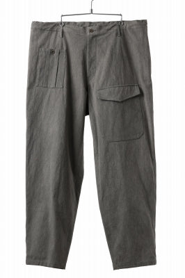 Y's for men WITH DECORATIVE CLOTH TAPERED PANTS / WRINKLE WOOL GABARDINE