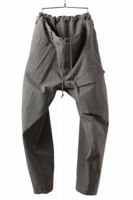 Y's for men WITH DECORATIVE CLOTH TAPERED PANTS / WRINKLE WOOL GABARDINE