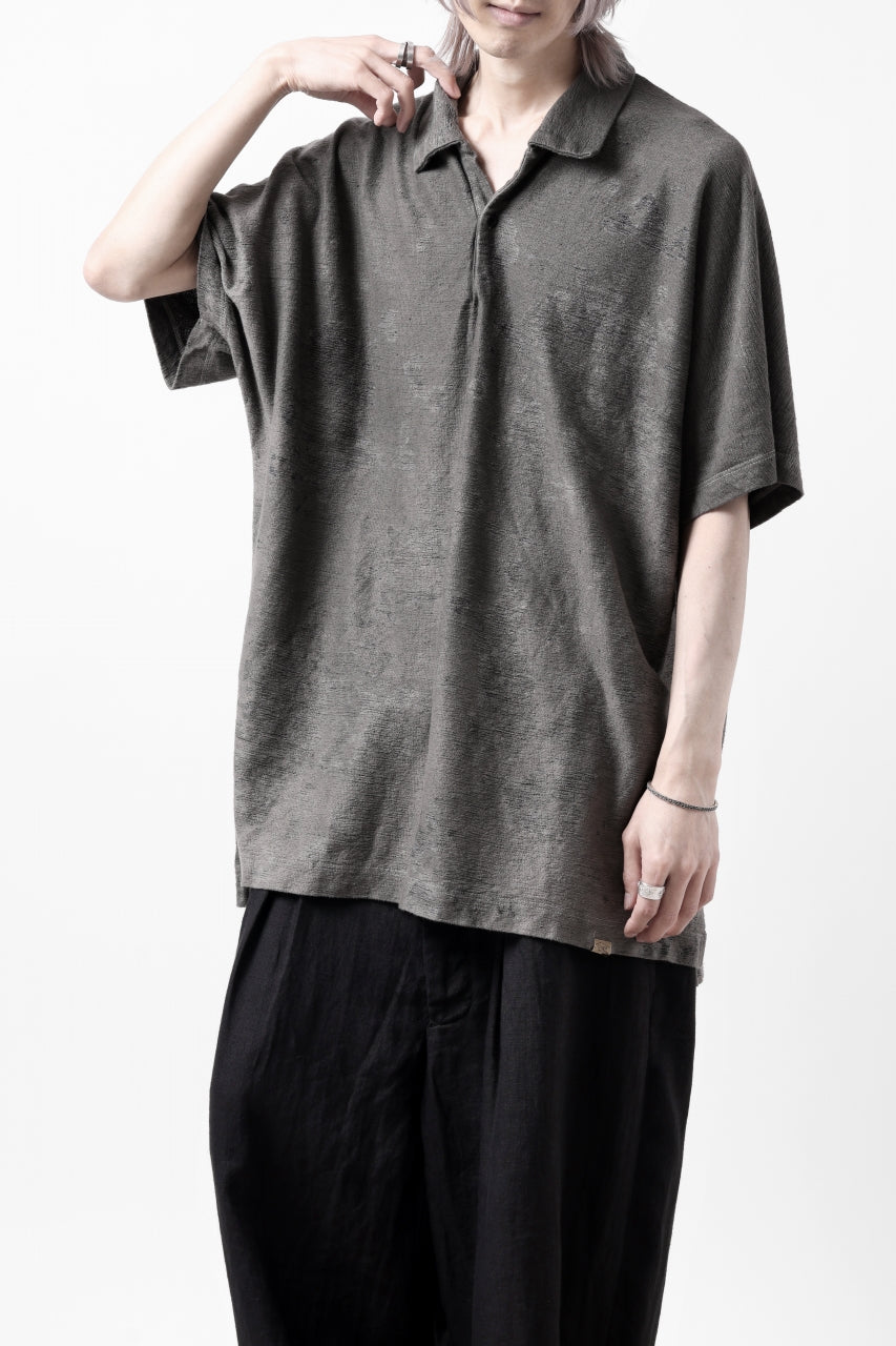 COLINA BIG SKIPPER POLO SHIRT / ANCIENT DYED LINEN HEAVY JERSEY