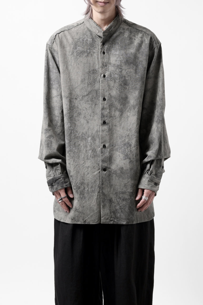 COLINA BANDED COLLAR WIDE SHIRT / ANCIENT DYED TUSSER