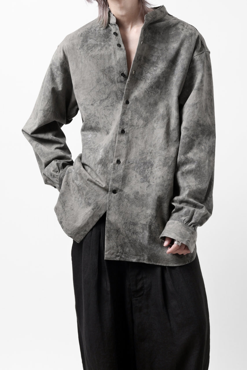 COLINA BANDED COLLAR WIDE SHIRT / ANCIENT DYED TUSSER