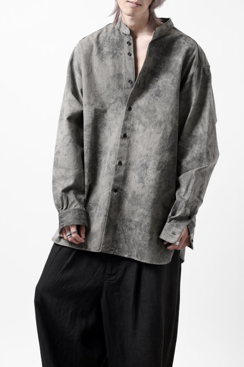 COLINA BANDED COLLAR WIDE SHIRT / ANCIENT DYED TUSSER