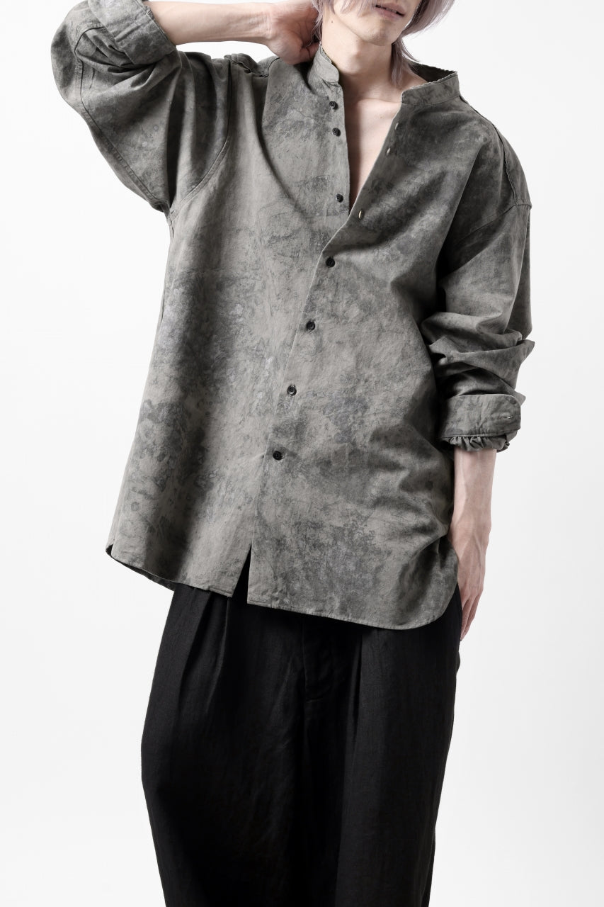 COLINA BANDED COLLAR WIDE SHIRT / ANCIENT DYED TUSSER