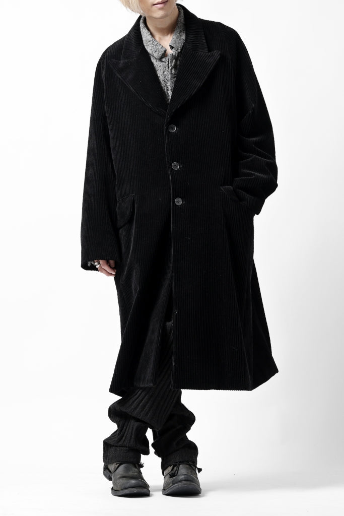 Hannibal. Oversized Fitting Corduroy Coat / ricardo 110. (BLACK CORD)