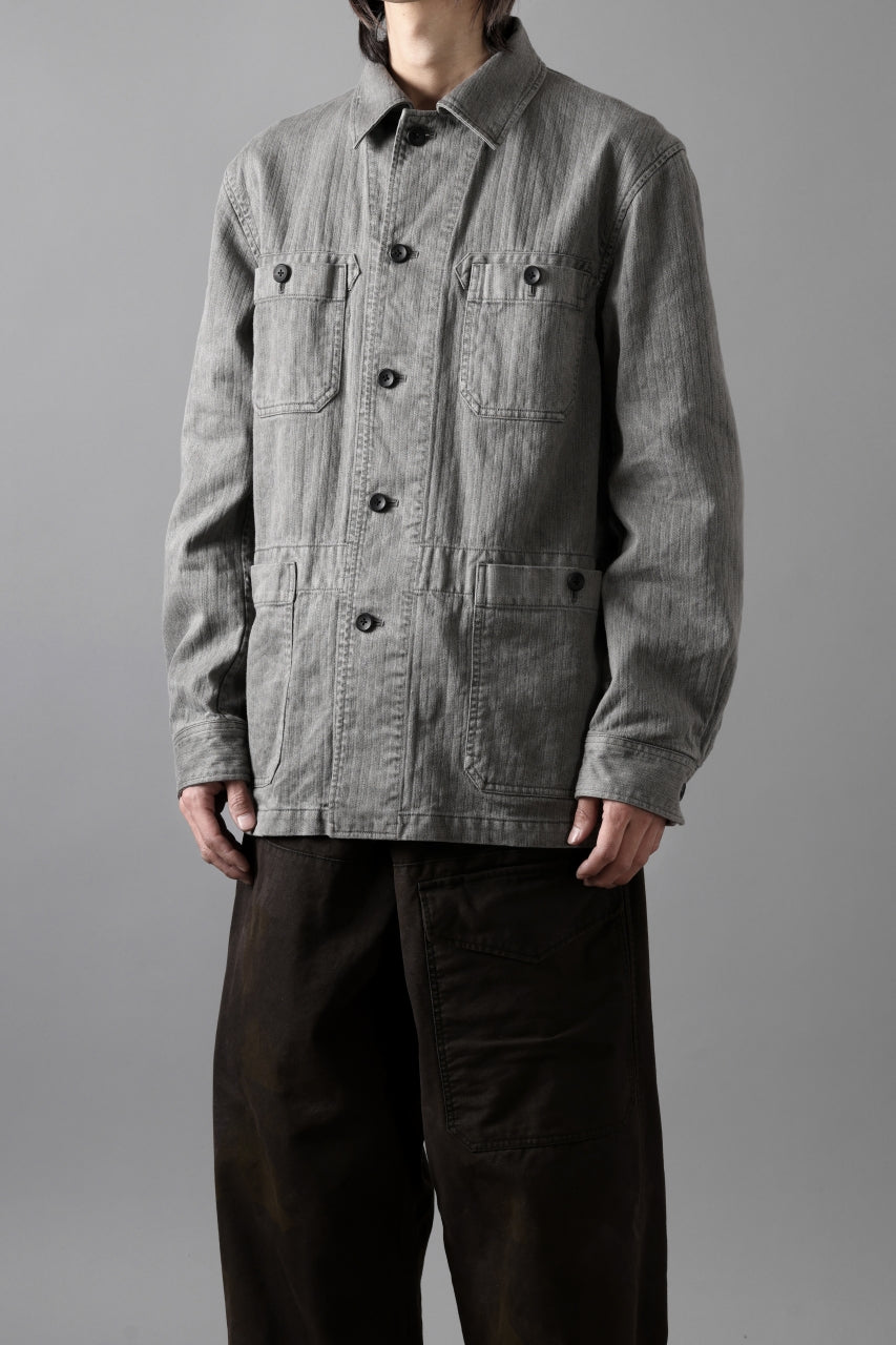 sus-sous germany work jacket / cotton linen herringbone