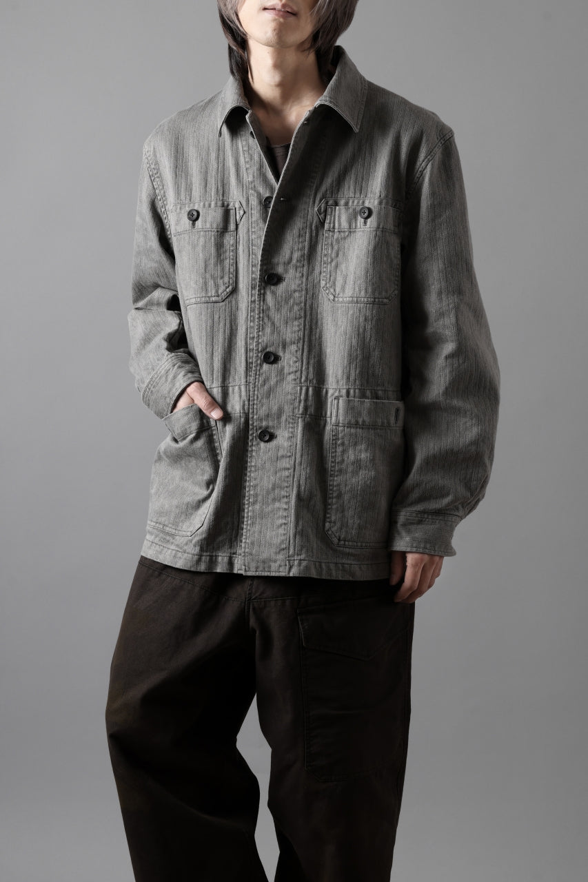 sus-sous germany work jacket / cotton linen herringbone