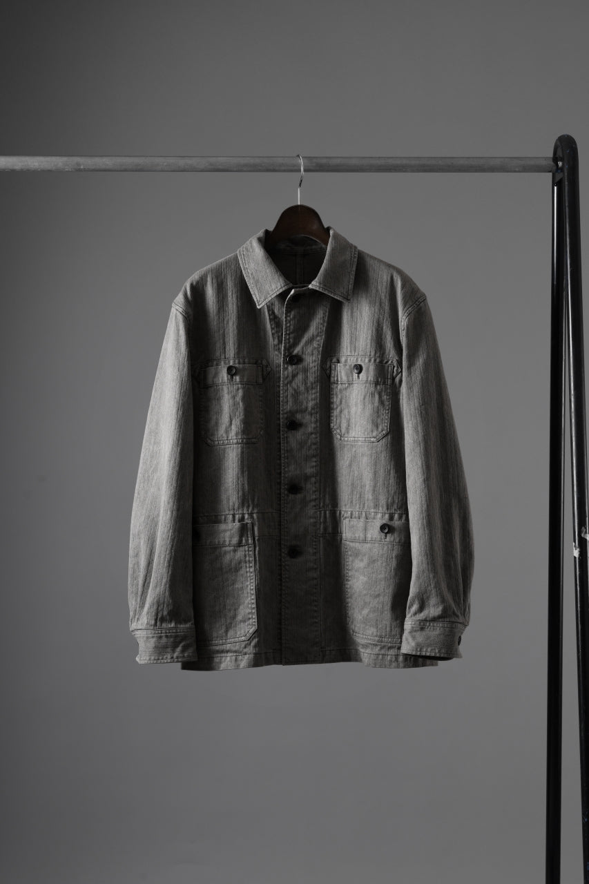 sus-sous germany work jacket / cotton linen herringbone
