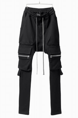 A.F ARTEFACT FLAP ZIP SARROUEL SKINNY PANTS / COTTON SWEAT