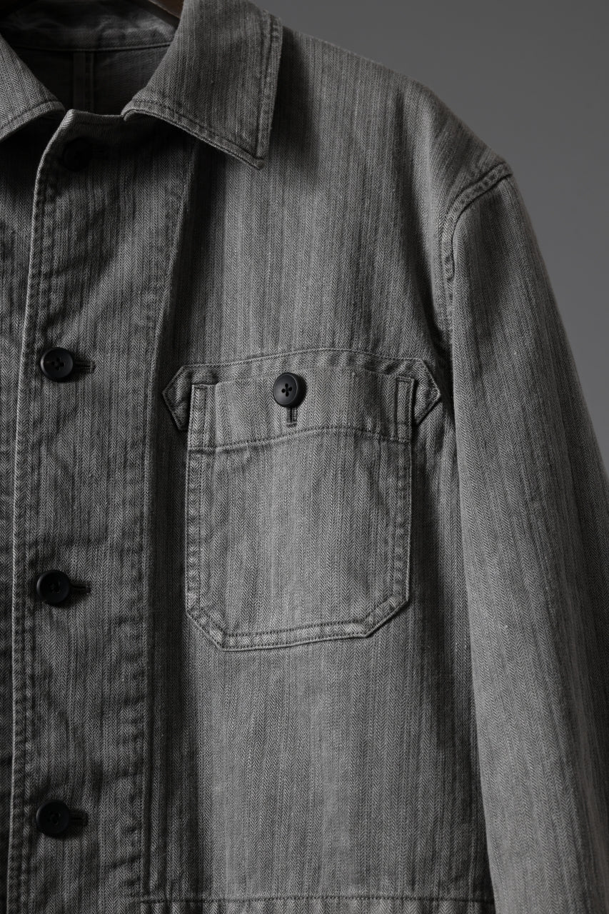 sus-sous germany work jacket / cotton linen herringbone