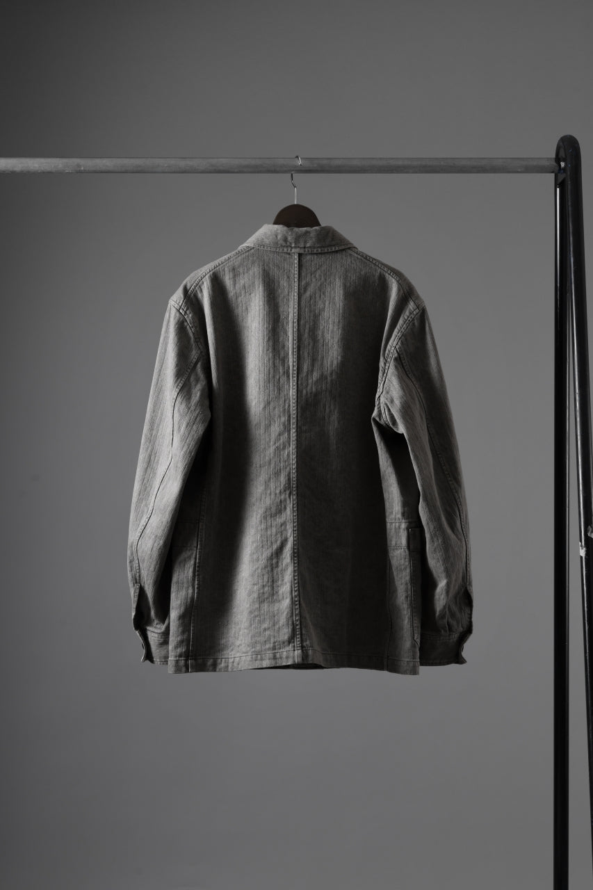 sus-sous germany work jacket / cotton linen herringbone