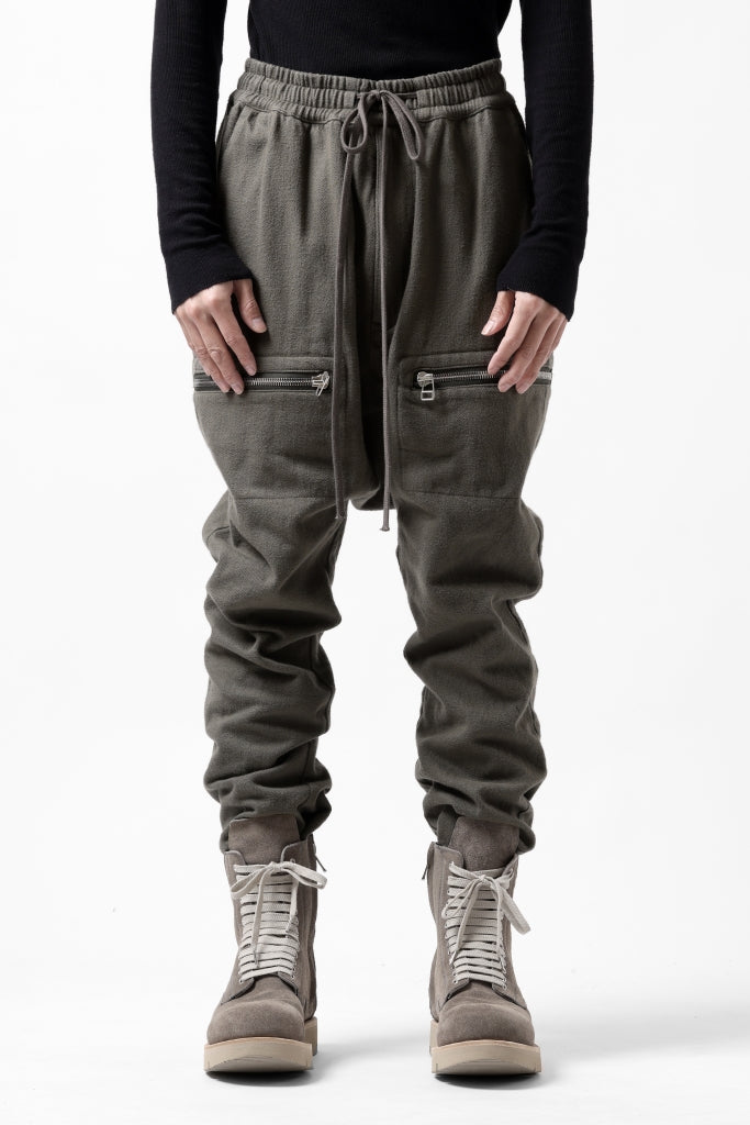 A.F ARTEFACT ZIPPER SARROUEL LONG PANTS / COTTON TWILL 