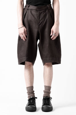 COLINA TUCK SHORTS / SAFILIN LINEN HERRINGBONE