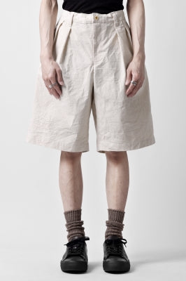 COLINA TUCK SHORTS / SAFILIN LINEN HERRINGBONE