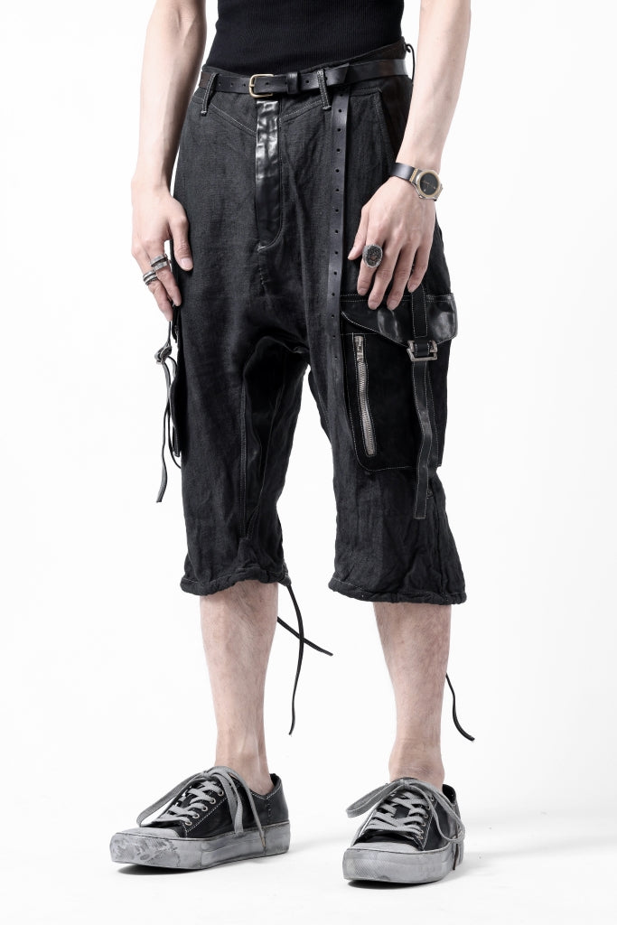 incarnation ARMY CARGO POCKET CROPPED PANT MP-1C / LINEN + HORSE LEATHER