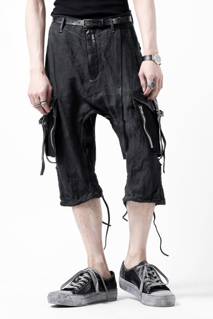 incarnation ARMY CARGO POCKET CROPPED PANT MP-1C / LINEN + HORSE LEATHER