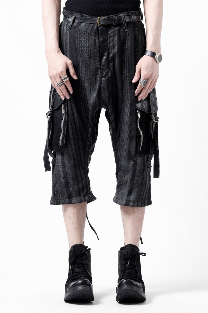 incarnation ARMY CARGO POCKET CROPPED PANT MP-1C / STRIPE + HORSE LEATHER