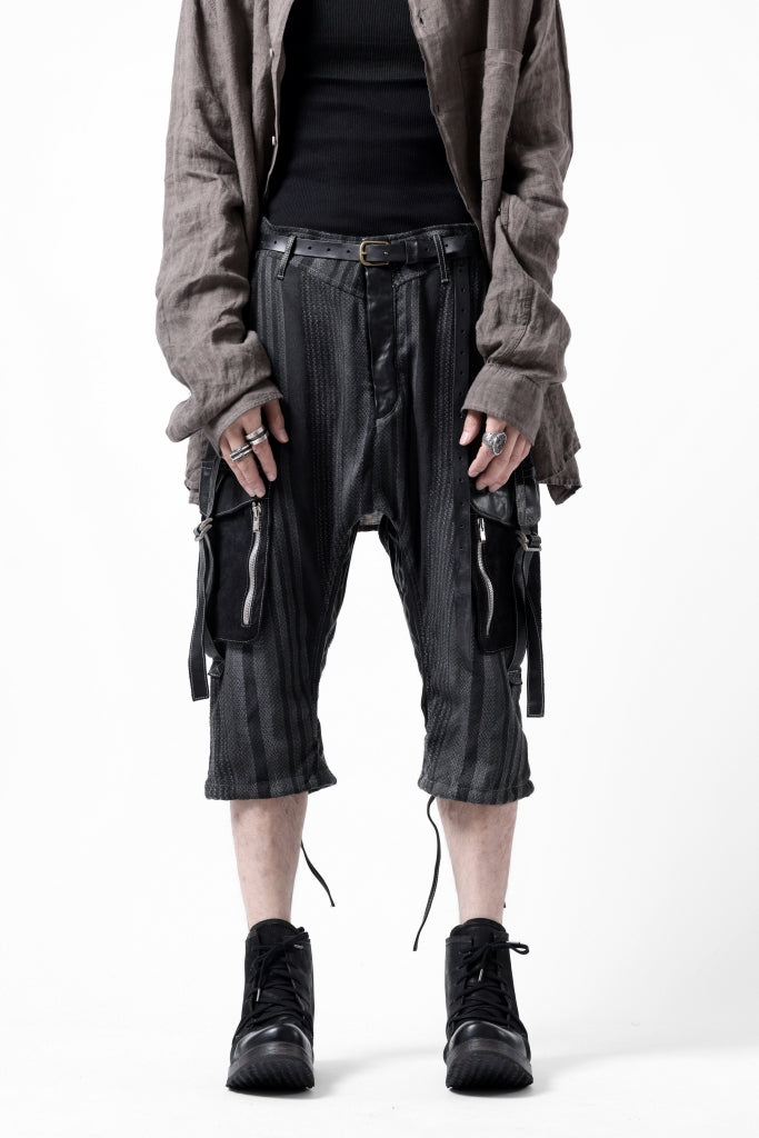 incarnation ARMY CARGO POCKET CROPPED PANT MP-1C / STRIPE + HORSE LEATHER