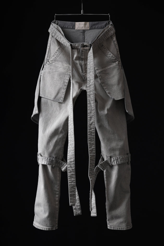 N/07 SEDITIOUS BONDAGE TROUSERS / BLEACHED BLACK DENIM