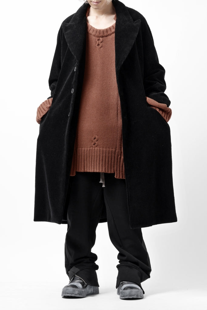 Hannibal. Oversized Fitting Corduroy Coat / ricardo 110. (BLACK CORD)