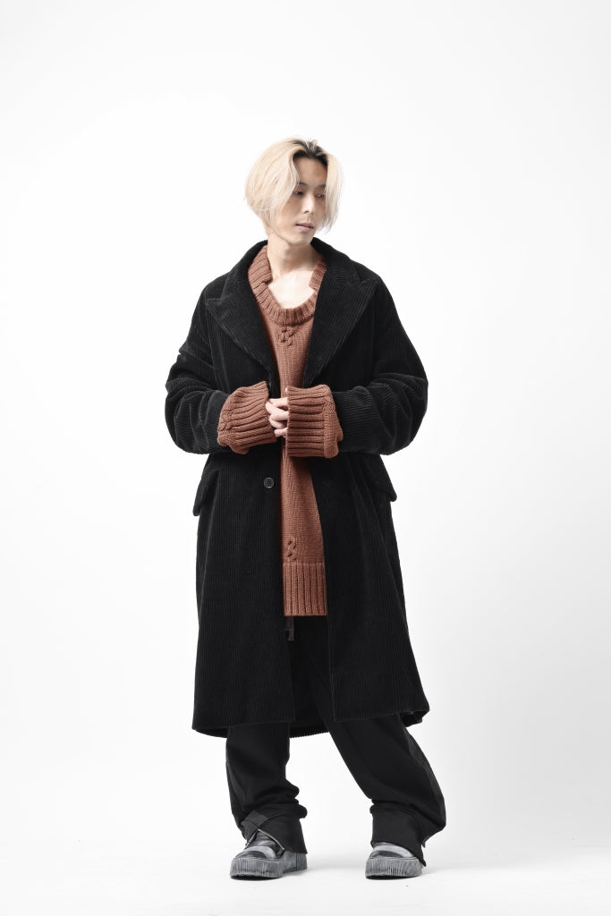 Hannibal. Oversized Fitting Corduroy Coat / ricardo 110. (BLACK CORD)