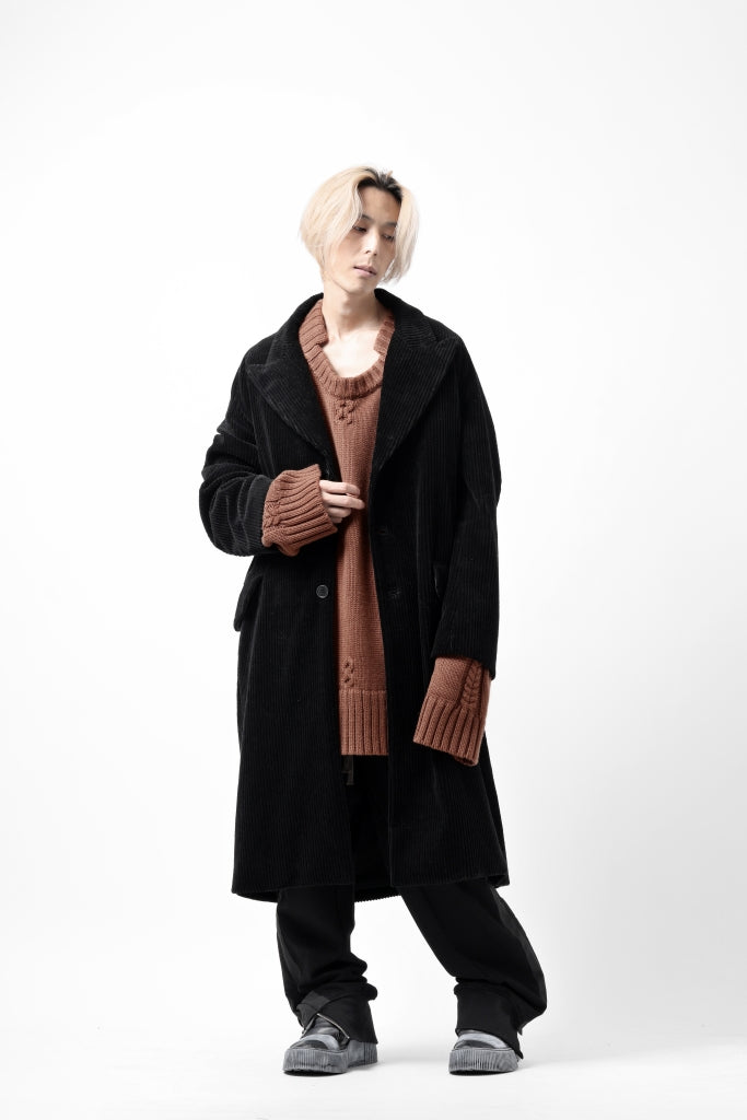 Hannibal. Oversized Fitting Corduroy Coat / ricardo 110. (BLACK CORD)