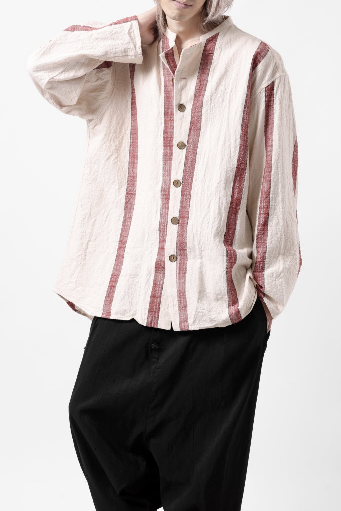 YUTA MATSUOKA stand collar shirt / organic cotton slub