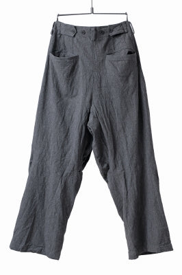 YUTA MATSUOKA tuck darts pants / washed chambray