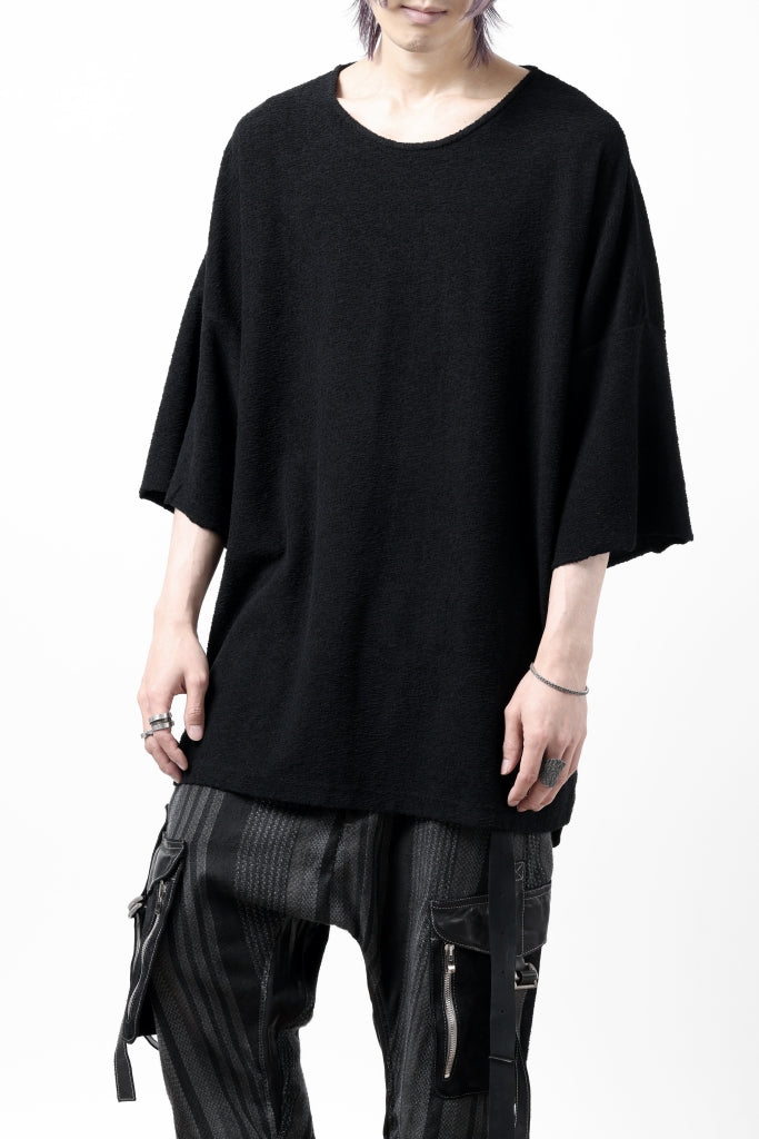 ISAMU KATAYAMA BACKLASH RANDOM PILE FABRIC S/S LOOSEY TOPS