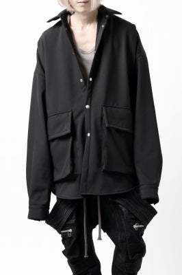 A.F ARTEFACT COCOON SHIRT JACKET / BONDING NYLON x FLEECE